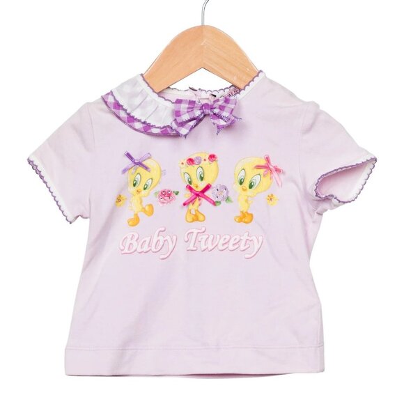 Monnalisa Tweety Bird Girls' Collared Graphic T-Shirt w/ Tags Size: 3M - Picture 1 of 2